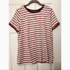 Stylish maroon and white striped shirt NWT